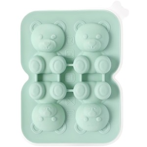 Hot-Selling Cartoon Bear Silicone Ice Tray Mold Quick-Freezing Lid for Coffee Milk Tea Cheese Popsicles Ice <b>Cream</b> <b>Maker</b> Tool - Product Image 5