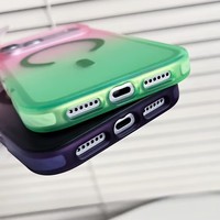 Coque de téléphone magnétique HEYBINGO à dégradé d'huile, respectueuse de la peau, en TPU et PC, antichoc, pour iPhone 16 17 18 Pro Max