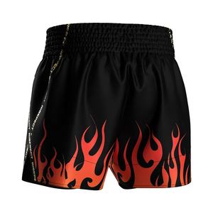 Shorts d'entraînement Muay Thai Kickboxing MMA à motif flamme, conçus pour la flexibilité - Product Image 2