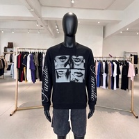 T-shirt à manches longues 100% coton personnalisé en usine pour hommes, impression graphique DTG, chemises à manches longues pour hommes, vêtements pour hommes