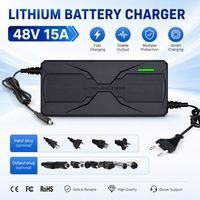 Chargeur de batterie au lithium pour vélo électrique, populaire, intelligent, à protection complète, 48V 15A, connecteur personnalisé, haute efficacité