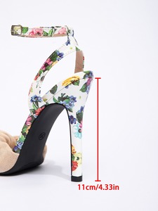 Sandales d'été sexy à talons pour femmes, escarpins de qualité à bout pointu avec bride de cheville et boucle, chaussures à talons hauts pour femmes - Product Image 3