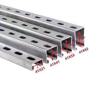 Riel Sísmico de Acero Galvanizado en Caliente para Soporte Solar Fotovoltaico con Orificios - Product Image 2