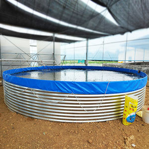 Étang à poissons en toile PVC galvanisé, réservoir d'<span class=keywords><strong>eau</strong></span> circulaire ondulé, piscine d'élevage à haute densité, version extérieure épaissie - Product Image 3