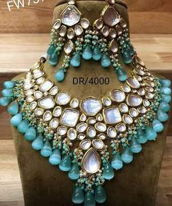 Conjunto de collar para mujer, conjunto de Gargantilla nupcial Kundan, conjunto de diseñador real Kundan, producto a granel hecho a mano - Product Image 2