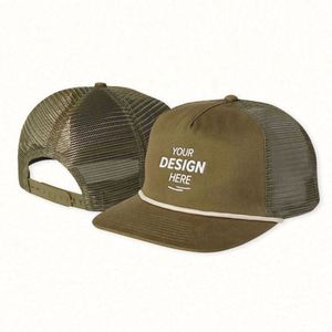 High Quality Custom Corduroy 5 Panel Trucker Hats 3D Puff Embroidery Logo Denim <b>Snap</b> Back <b>Cap</b> Fashionable for Beach Wear - Product Image 1