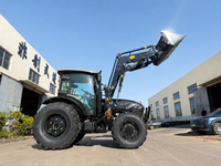 Tracteur agricole 4x4 à transmission par engrenages 40HP 50HP 70HP 90HP avec remorque basculante hydraulique, pompe robuste et boîte de vitesses, tracteur agricole à roues