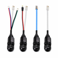 Connecteur de câble réseau Ethernet LAN RJ45 Cat6 extérieur étanche IP68 en PVC, résistant à la corrosion, montage en surface