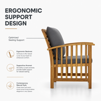 Ensemble de meubles de patio en bois massif de style naturel, durable, avec table basse pour jardin, terrasse et salon extérieur