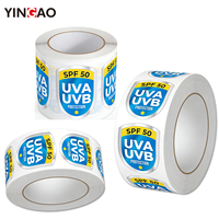 Étiquette autocollante personnalisée pour bouteille, en vinyle imperméable, en rouleau, pour bouteille de crème solaire, autocollant de marque argenté, logo personnalisé