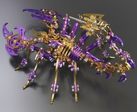 Juguete Educativo Mecánico de Precisión Scorpion Negro-Rojo con Esquema de Colores Mejorado, Ensamblaje de Metal, 454 Piezas, Rompecabezas 3D para Niños