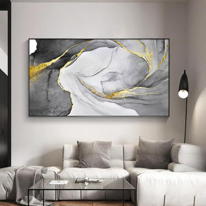 Peinture à l'huile abstraite dorée sur toile Style Art déco pour la décoration <span class=keywords><strong>murale</strong></span> de la maison ou de l'hôtel pour les occasions de félicitations - Product Image 5