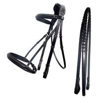Bridon d'équitation en cuir véritable de haute qualité, style personnalisé, avec double sangle de nez relevée pour dressage, personnalisable