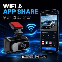Caméra de tableau de bord avant VGA 1080P, caméra de tableau de bord arrière à double objectif, DVR de voiture avec WiFi intégré, écran 3 pouces, batterie 300 mAh, USB2.0, capteur G, automatique