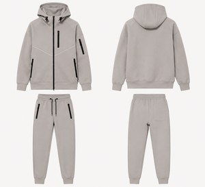 Conjunto Deportivo de Felpa Técnica con Logotipo Personalizado, Sudadera con Cremallera y Pantalones Jogger Unisex para Hombre y Mujer, Ropa Deportiva Cálida para Entrenamiento, OEM ODM - Product Image 2