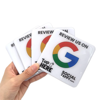 Plaque de visiteur Google NFC en PVC/acrylique avec interface RFID et code QR pour restaurant, autocollant adhésif arrière programmable