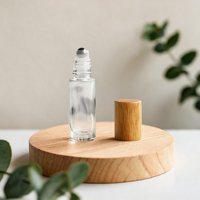 Perfume de Aceites Esenciales Ideal para Dormitorio, Oficina y Viajes, Botella de Vidrio de Haya con Tapa de Rosca, Tapa de Bambú, Botella con Rodillo de Vidrio