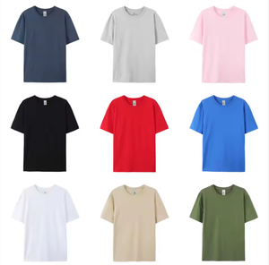 T-shirt à manches courtes pour homme, col rond, couleur unie, 100% coton jersey, coupe décontractée, respirant, tricoté, uni teint - Product Image 5