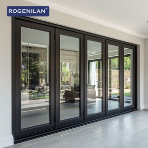Puerta Plegable Panorámica Invisible para Terraza Rogenilan, Puertas Corredizas Plegables de Aluminio con Doble Vidrio, Personalizadas de Fábrica - Product Image 1