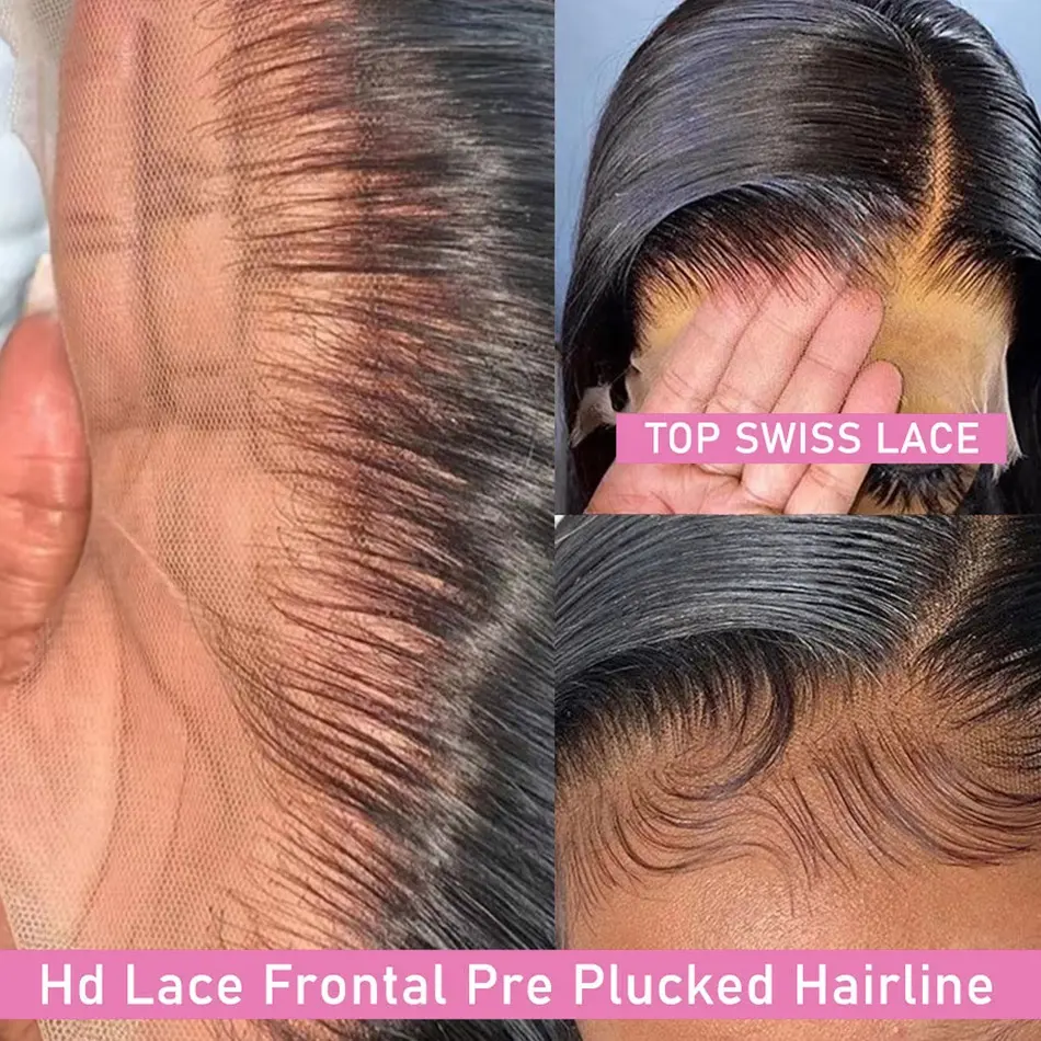 360 HD dantel peruk satıcı siyah kadınlar için doğal örgü tutkalsız dantel peruk Perruque 30 inç HD vücut dalga dantel Frontal peruk