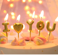 Cadeau de fête d'anniversaire, lettre dorée pour anniversaire, bougie dorée, décorations de gâteau pour fête