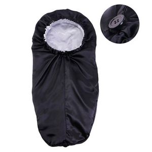 Bonnet en satin réversible à double couche avec logo personnalisé, extra long, avec bouton pour dreadlocks et cheveux bouclés - Product Image 2