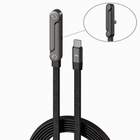 Kabel Pengisian Cepat 240W Nylon Braided 90 Derajat Putar 360 Derajat Multi-Sudut Penahan Kabel USB Tipe-C untuk Ponsel