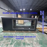 Aquarium rectangulaire léger en plastique, sur pied, ornemental, double face, ultra transparent, avec filtre latéral, pour poissons, koïs, tropicaux