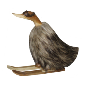 Statuetta di anatra in pelliccia sintetica, scultura decorativa per la casa, l'ufficio, il bagno e il soggiorno. - Product Image 1