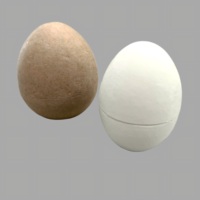 Boîte cadeau jetable biodégradable en bagasse, en forme d'œuf, blanc naturel, non toxique, pour l'emballage de jouets
