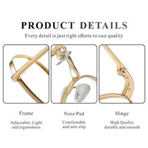 丸型チタン眼鏡ローズゴールド仕上げ処方眼鏡眼鏡眼鏡光学フレーム目眼メガネソリッドパターン - Product Image 2