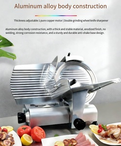 Equipo de Cocina Comercial, Rebanadora de Carne Eléctrica Semiautomática Doméstica, Máquina para Rebanar Carne Congelada Rápida, Grosor Ajustable, para Carne de Res y Jamón - Product Image 1