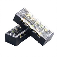 Bloc de bornes à vis électrique TB 15A en plastique à barrière fixe avec connexion en cuivre pour conducteurs de 5 à 10 AWG