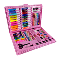 Boite personnalisée pour dessin et peinture, emballage en plastique de couleur, matériau de couleur, écriture, ensemble artistique coloré pour enfants, 86 pièces
