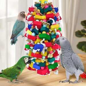 Eco-friendly in legno di cotone esercizio piccolo animale di bilanciamento uccello pappagallo giocattoli per pappagalli - Product Image 3