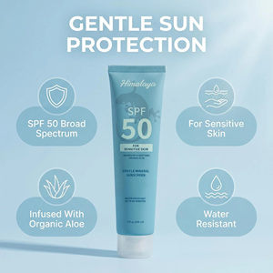 Protector Solar Mineral Puro con Cambio de Color OEM, <span class=keywords><strong>SPF</strong></span> <span class=keywords><strong>50</strong></span>, Aloe Vera Orgánico, Calmante, Hidratante, Loción Protectora Solar para Piel Sensible - Product Image 2