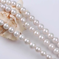 Chaîne de perles d'eau douce rondes Edison Zhuji de 12-14 mm en blanc et violet, perles semi-finies pour la fabrication de bijoux