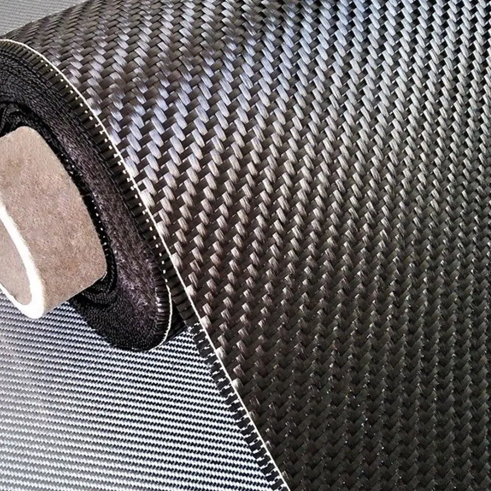 Kekuatan tinggi 200G kain serat karbon untuk papan selancar polos kain serat karbon tenun dua arah