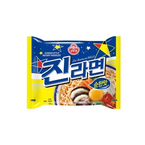Nouilles instantanées frites au bouillon de bœuf au goût doux Ottogi <span class=keywords><strong>Jin</strong></span> <span class=keywords><strong>Ramen</strong></span> 120g, 4 minutes, pour la famille, emballage en gros, sac, 15% de matières grasses - Product Image 1