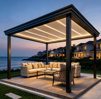 Pergola en aluminium motorisée bioclimatique pour l'extérieur, panneaux de toiture en métal pour l'extérieur