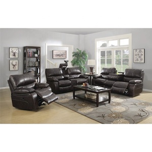 New Design Modern Leather Sofa Set 3 2 1 Seat Luxury Leather Recliner Sectional Sofa Set Living Room Furniture