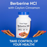 Complément alimentaire naturel en marque privée OEM, capsules de chlorhydrate de berbérine 1000 mg avec extrait de melon amer et d'herbes, 2 capsules par jour pour hommes
