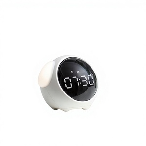 Réveil intelligent LED créatif en plastique avec pixels <span class=keywords><strong>emoji</strong></span> pour étudiants, veilleuse numérique avec thermomètre - Product Image 1