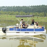 Nouveau petit Mini 16ft aluminium fibre de verre pêche bateau de plongée famille fête ponton avec basse Buggy certifié CE lac rivière utilisation