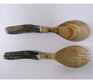 En bois Nouvelle Forme Salade Cuillère Ensembles - Product Image 6