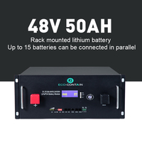 Stock de l'UE stockage d'énergie solaire 51.2v 50ah home rack batteries lithium-ion lifepo4 48v 100ah 200ah 300ah lifepo4 pack batterie