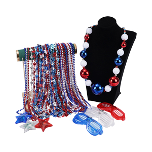 Collier avec pendentif en forme de dollar, design neuf, rouge, blanc, bleu, bijoux fantaisie pour le 4 juillet - Product Image 6