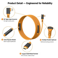 10M 5Gbps USB Tip C Uzatma Tekrarlayıcı Kablosu 90 Derece 33ft Düşük Gecikmeli Esnek TPE Endüstriyel Tıbbi Ekipman Toptan OEM