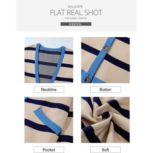 2025 femmes surdimensionné rayé Cardigan 2024 automne hiver ouvert avant manteau chandails avec poches gros imprimé vêtements d'extérieur - Product Image 5