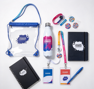 Ensemble Cadeau Événement Sportif Personnalisé avec Bouteille d'Eau, Sac à Cordon, Carnet, Lanière, Badge et Épinglette – Kit Promotionnel pour Événements Sportifs - Product Image 1